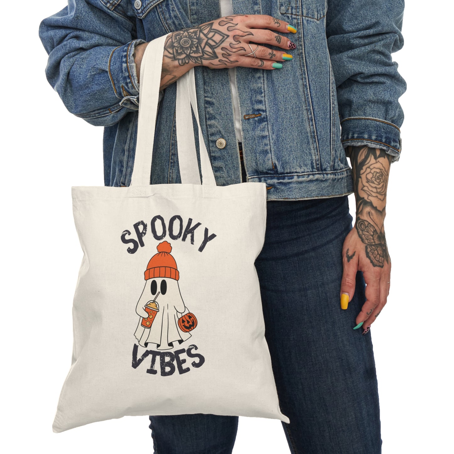 Spooky Vibes Natural Trick or Treat Bag